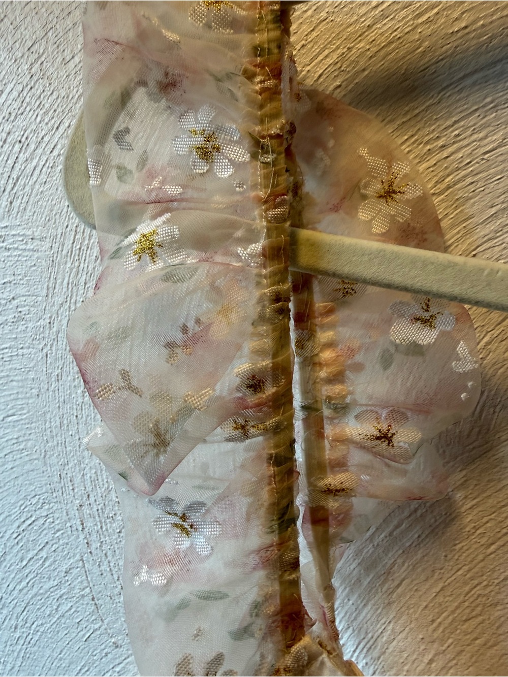 Kestan Floral Babydoll Mini Dress L Sheer Ruffle Straps Cottagecore Coquette - Picture 6 of 9